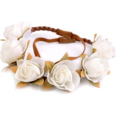 Květinová čelenka s růžičky Bílá Silcare F750891SS03