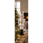 MagicHome Dekorace Louskáček s trubkou zlatý polyresin 20x20x30 cm ST8091405 – Hledejceny.cz