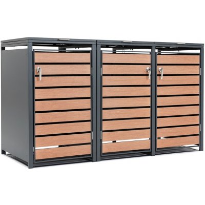 CoverTech Skříň pro 3 odpadkové koše 120 l nebo 240 l Bremen – Zbozi.Blesk.cz