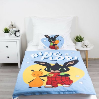 Jerry Fabrics Dětské bavlněné povlečení ZAJÍČEK BING a Flop modré 100 × 135 cm – Hledejceny.cz