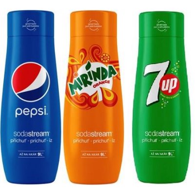 SodaStream PEPSI 440 ml + MIRINDA 440 ml + 7UP 440 ml – Zboží Mobilmania