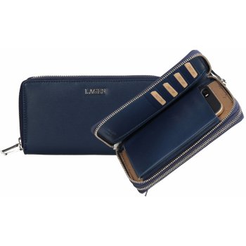 Lagen Dámská velká kožená peněženka s kapsou na mobil 50386 tmavě modrá od  1 629 Kč - Heureka.cz