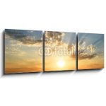 Obraz 3D třídílný - 150 x 50 cm - sunset at coast of the sea západ slunce na pobřeží moře – Hledejceny.cz