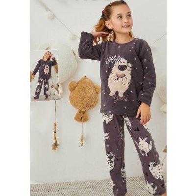 Pyžamo holčičí Hello Yeti 1T0463 šedé – Zboží Dáma