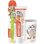 Elmex Kids zubní pasta 50 ml + zubní kartáček + kelímek na zubní kartáček dárková sada – Sleviste.cz
