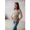 Těhotenské a kojící tričko Těhotenské a kojící tričko Milk Shirt 7/8 rukáv, zelený proužek