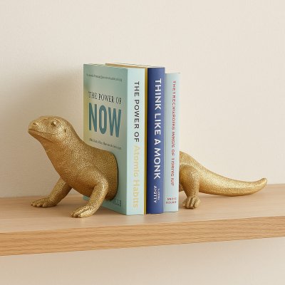 Kare Design Sada dvou zarážek na knihy ve zlaté barvě Lizard – Hledejceny.cz