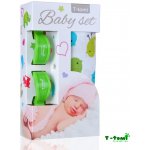 T-tomi Baby set bambusová osuška + kočárkový kolíček Bílá/zelený – Zboží Dáma
