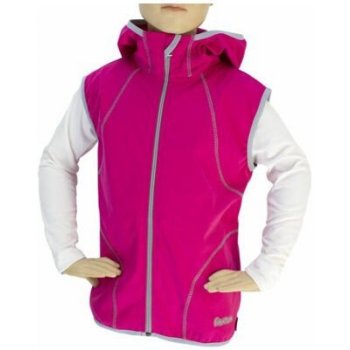 Fantom Dětská outdoorová softshellová vesta s kapucí růžová