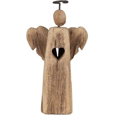 Dekorace dřevěný anděl Antique se srdíčkem 13*5*22 cm Clayre & Eef – Hledejceny.cz