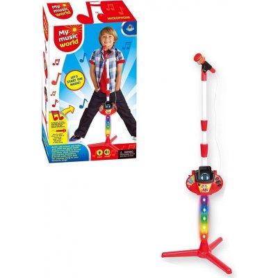 Dětský karaoke mikrofon žluto černý s nahráváním a světelnými efekty – Zboží Dáma