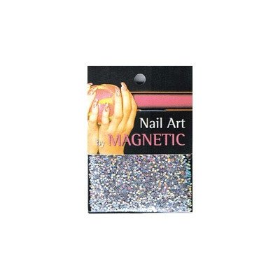 Magnetic Nail Drobné kamínky na nehty stříbrné hologram