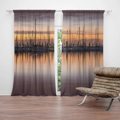 Sablio Závěs Večerní přístav: 2ks 140x250cm – Hledejceny.cz