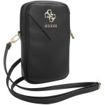 Guess PU Grained 4G Metal Logo Wallet Phone Bag Zipper černé – Zboží Živě