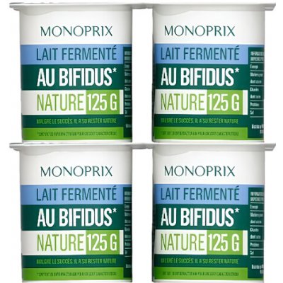 Monoprix Klasické fermentované mléko Bifidus 4 x 125 g – Zboží Dáma