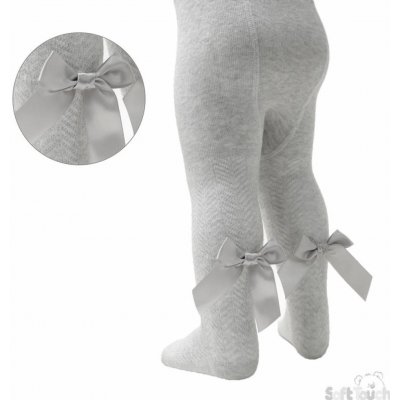 Kojenecké vzorované punčocháčky s mašličkou šedé – Zboží Dáma