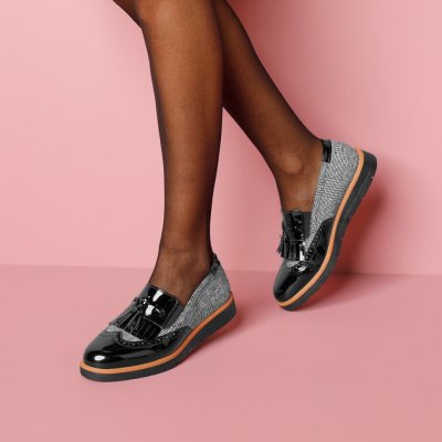 Blancheporte Slippers s třásněmi a střapci černá/šedá – Sleviste.cz