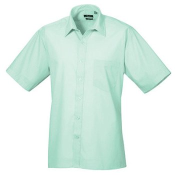 Premier Workwear pánská košile s krátkým rukávem PR202 aqua