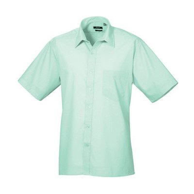 Premier Workwear pánská košile s krátkým rukávem PR202 aqua