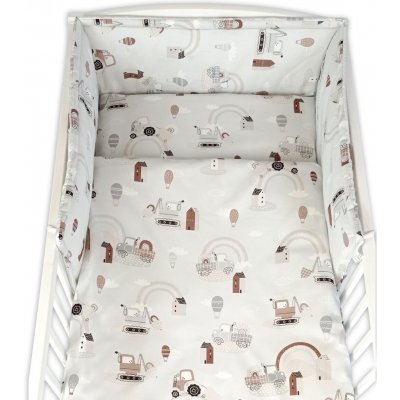 Baby Nellys Sada 3-dílná sada mantinel a povlečení Malý stavitel šedá 40 x 60 cm 120 x 90 cm – Zboží Dáma