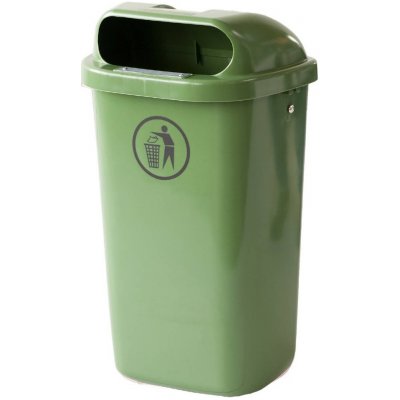 Shumee Koš na komunální odpad DIN 50 l na sloupek nebo na zeď zelený – Zboží Mobilmania