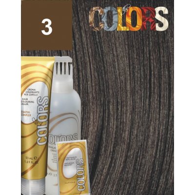 Colors Keratin Complex barva set 3 tmavá hnědá