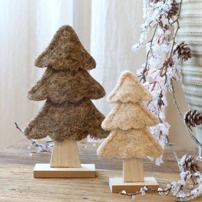 Sada 2ks vánoční stromek z plsti – 12*20 / 8*14 cm - Chic Antique – Hledejceny.cz