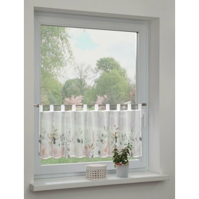 Sehlbach Vitrážová záclona s poutky, květiny, vícebarevná, 135 x 45 cm – Hledejceny.cz