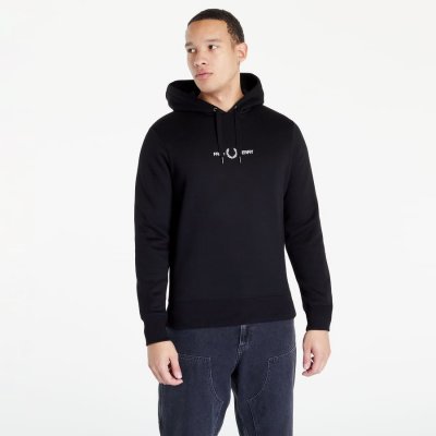 FRED PERRY Embroidered Hooded Black