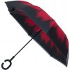 Deštník Blooming Brollies Inside Out Red Daisy deštník dámský holový černo červený