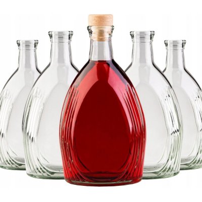 Glass Skleněná oválná láhev se zátkou 500 ml – Zboží Dáma