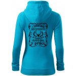 Blbý den na posedu dámská mikina trendy zipper s kapucí Světlý tyrkys – Hledejceny.cz