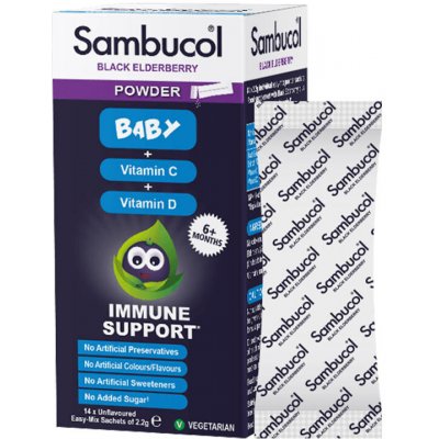 Sambucol Baby Powder bez příchutě 14 sáčků – Hledejceny.cz