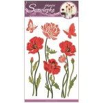 Anděl Přerov Samolepky na zeď vlčí máky s motýly a glitrem 50x32 cm – Zboží Mobilmania