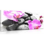 Obraz kouzelná souhra kamenů a orchideje - 100x50 cm – Hledejceny.cz