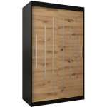 DobreSny York s posuvnými dveřmi 120 x 200 cm černá / dub artisan – Sleviste.cz