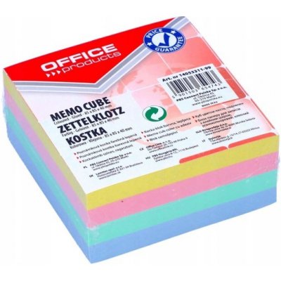 Office Products Záznamní kostky barevné Office Products - 8,5 cm x 8,5 cm x 4 cm / lepená vazba – Zboží Dáma