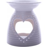 1patro Porcelánová aroma lampa se srdcem bílá E098035-1 – Zboží Dáma