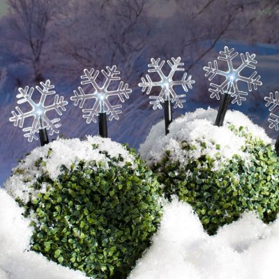 MagicHome Řetěz Frozen SnowFlake 5 LED studená bílá 3xAA IP44 exteriér 1,4m – Zboží Mobilmania