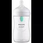 Philips Avent Láhev Natural Philips Avent Response transparentní s ventilem AirFree 260 ml – Zboží Dáma