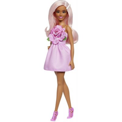 Mattel Barbie modelka růžové šaty s růží – Zboží Dáma