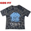 Dětské tričko Rock Off tričko metal Queen Blue Crest černá