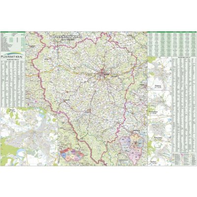 ZES Plzeňský kraj - nástěnná mapa 140 x 99 cm Varianta: bez rámu v tubusu, Provedení: laminovaná mapa v lištách