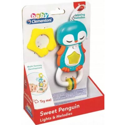 Clementoni Elektronická chrastítko s úchytem Tučňák – Zboží Dáma