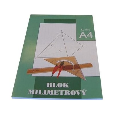Milimetrový papír A4 blok 50 listů – Zboží Dáma