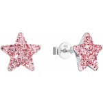 Pavona Stříbrné náušnice Hvězdičky s krystaly Preciosa 31312.3 light rose – Zboží Dáma