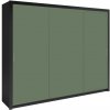Šatní skříň Maridex Frama 255 zelená/matná černá / stříbrná