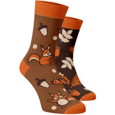 Veselé barevné bavlněné ponožky veverky
