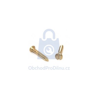 Vrut do dřeva s čočkovou hlavou a průběžnou drážkou, DIN 95, mosazný 3,5 x 35 - hobby balení, balení 1 ks – Zboží Mobilmania