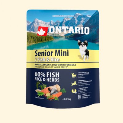 Ontario Senior Mini Fish & Rice 0,75 kg